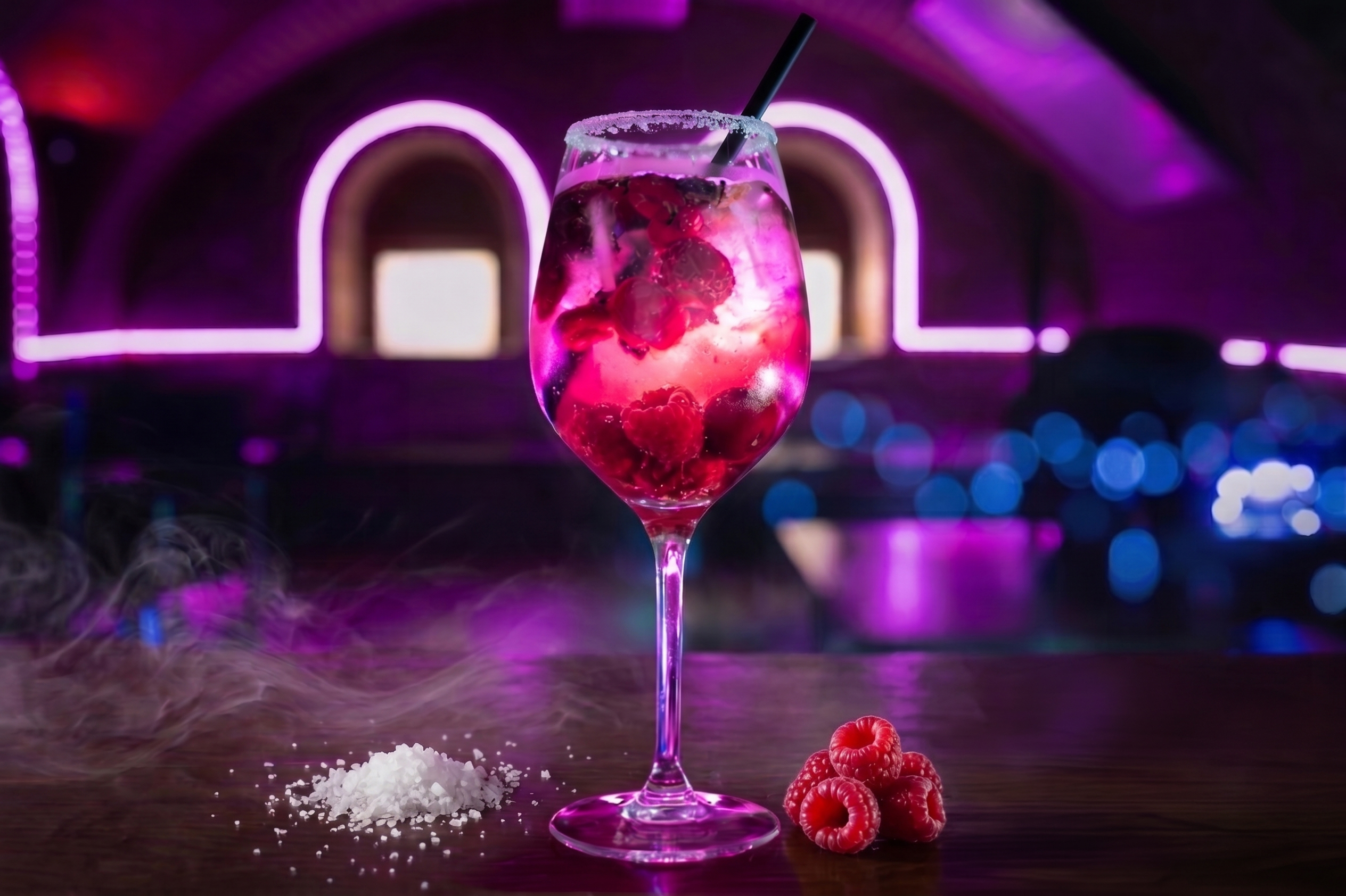 R&oacute;żowy drink z malinami