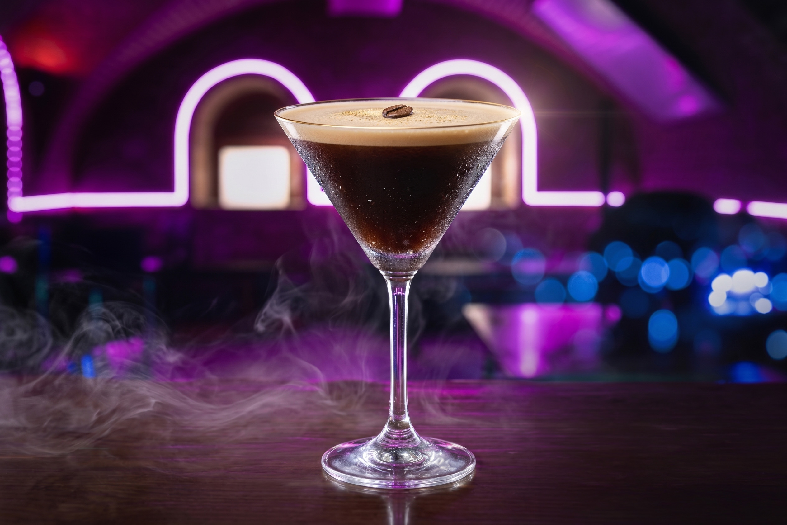 Espresso martini w klubowym świetle